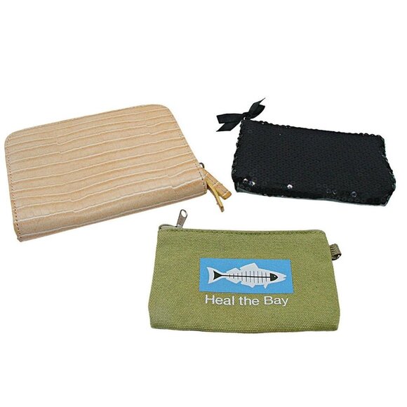 Lot of 3 Womens Multicolor Leather Card Holders Coin Purses Wallets Size Small - Picture 1 of 7